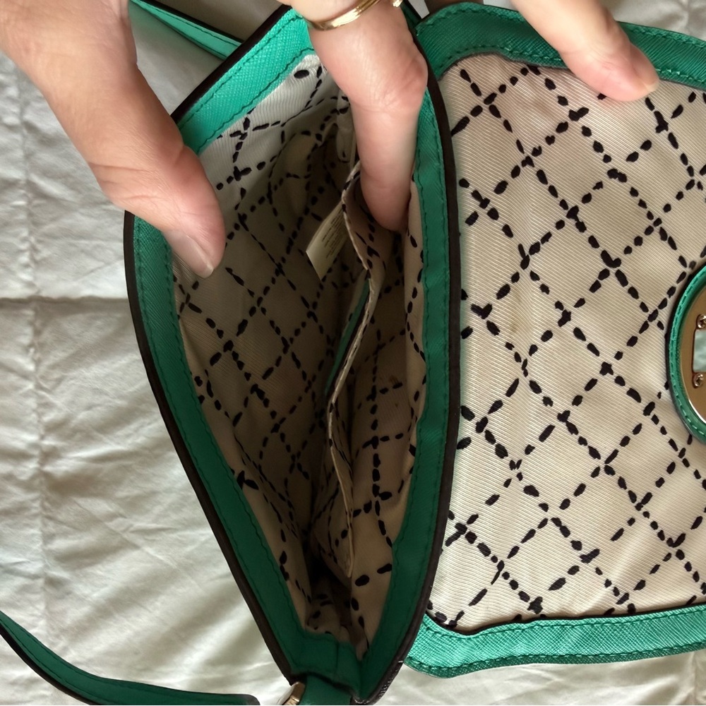 Kate Spade New York Teal Saffiano Leather Crossbody Wallet Clutch - Picture 6 of 11